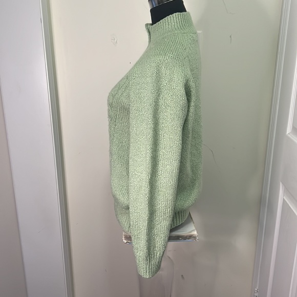 Karen Scott Chic Cable Knit Sage Green Sweater Size Small - Picture 4 of 16